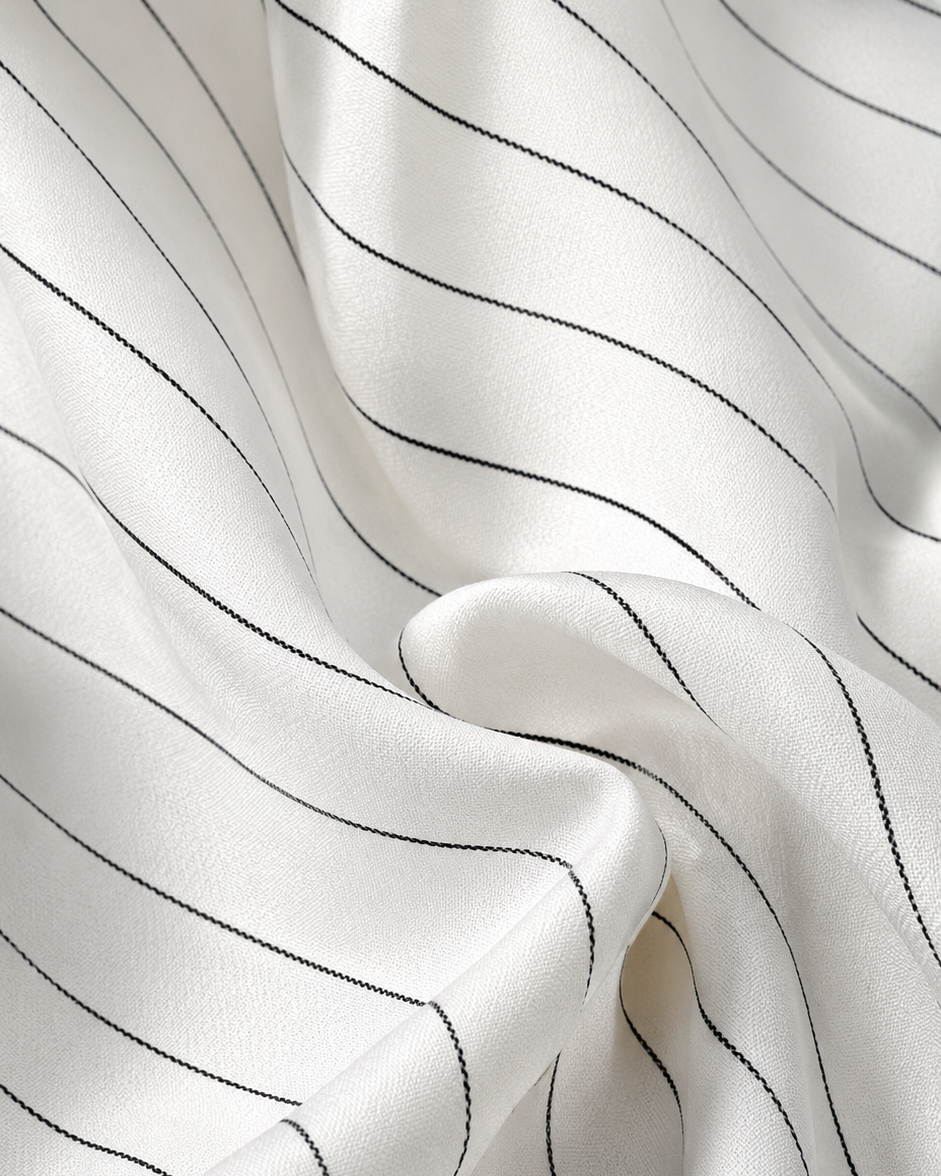 White Pinstripe Single-Breasted Blazer Suit Set Beyond Formals