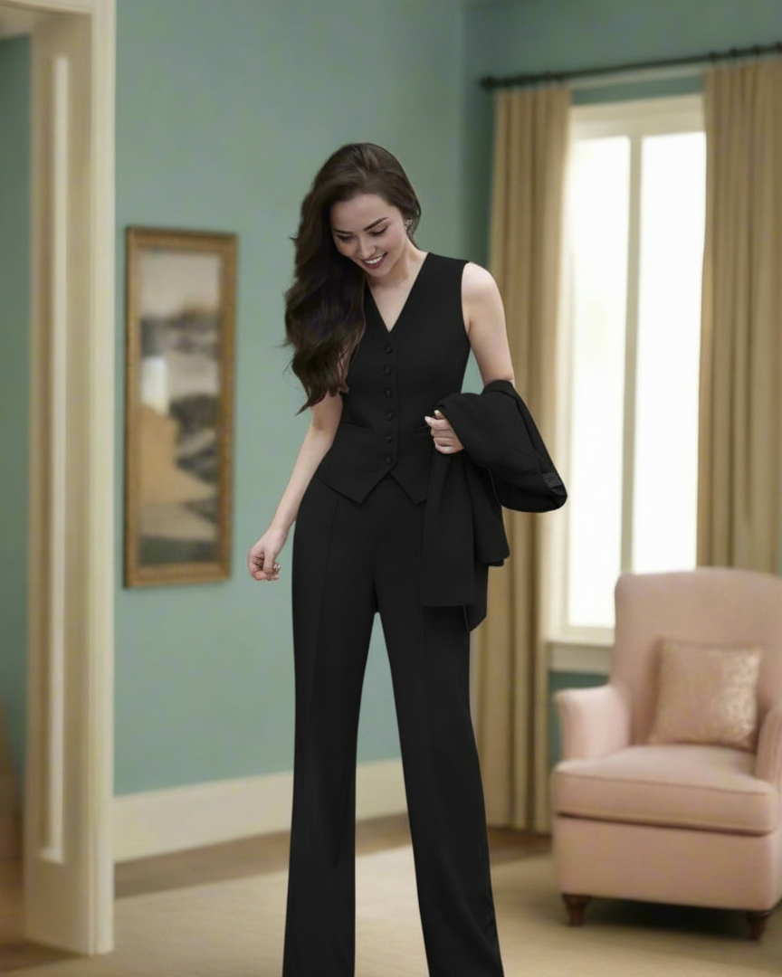 Black 3 Piece Blazer Suit-Set Beyond Formals