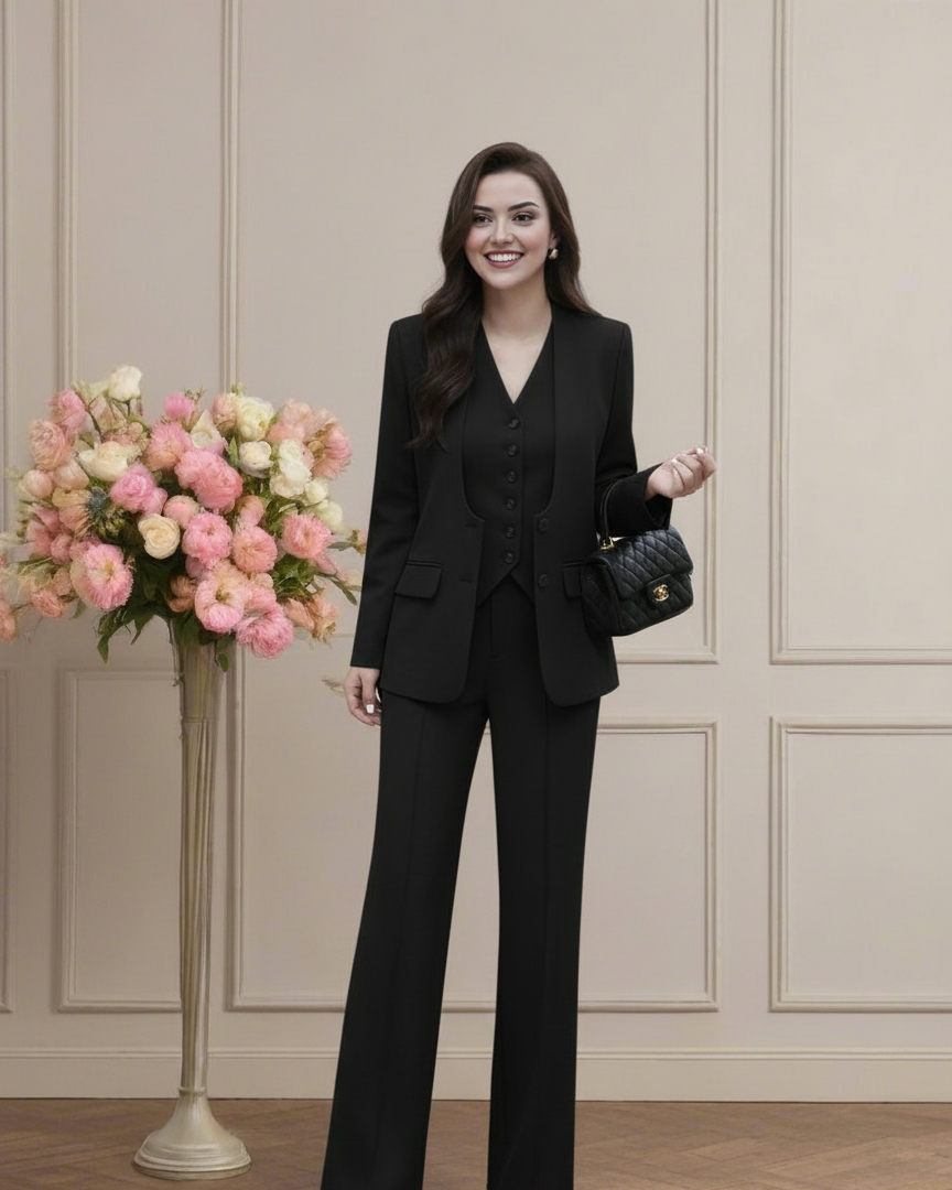 Black 3 Piece Blazer Suit-Set Beyond Formals