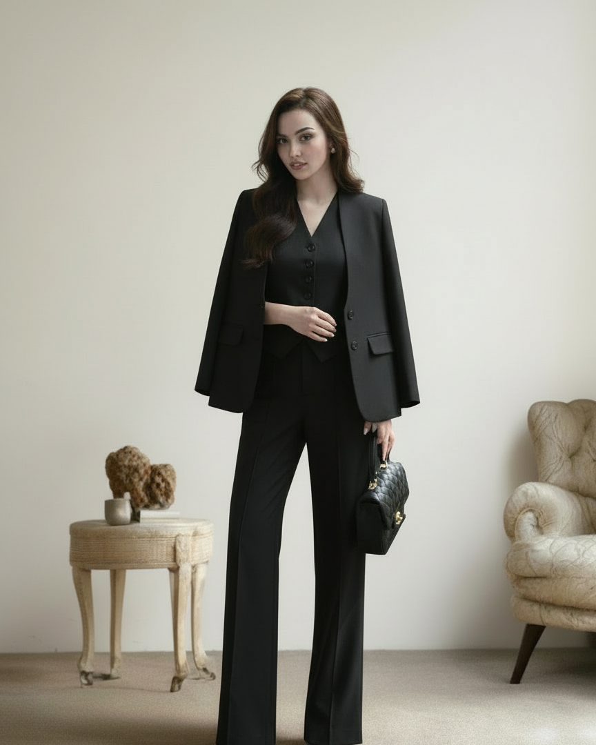 Black 3 Piece Blazer Suit-Set Beyond Formals