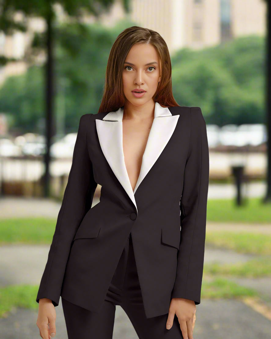 Black Eclipse Structured Blazer - Beyond Formals
