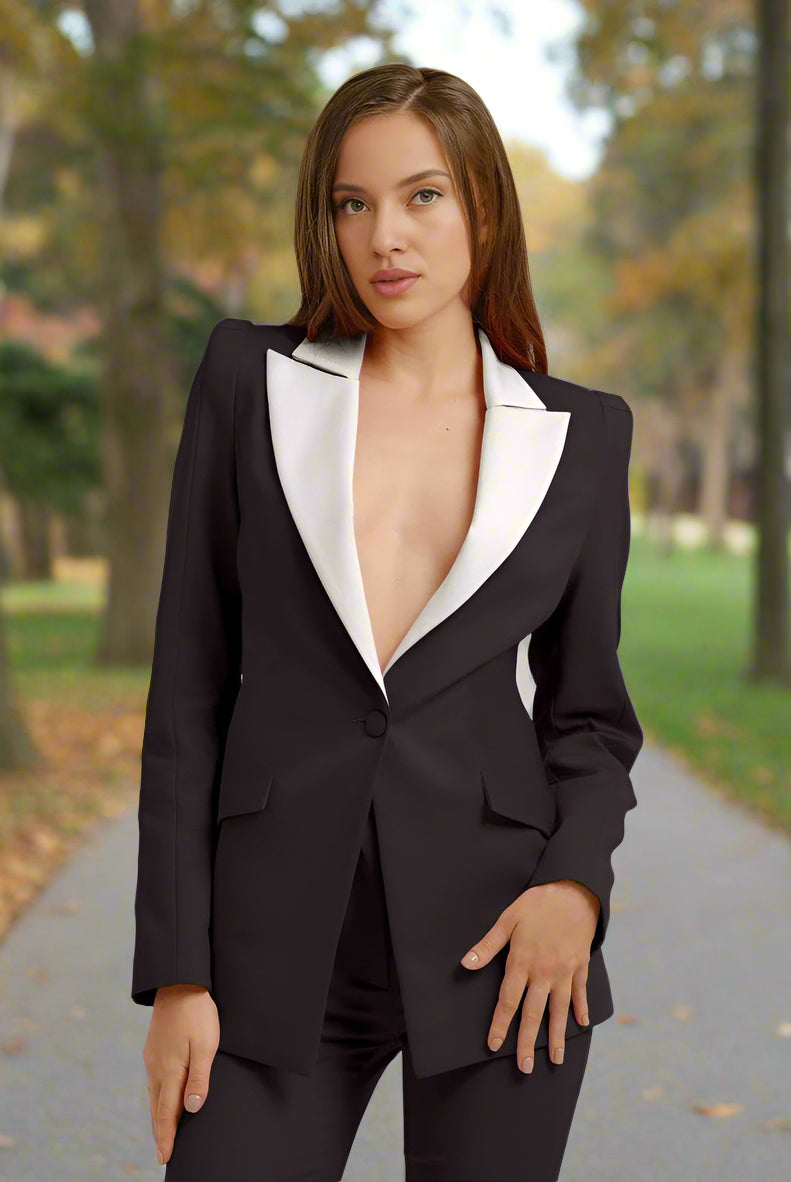 Black Eclipse Structured Blazer - Beyond Formals