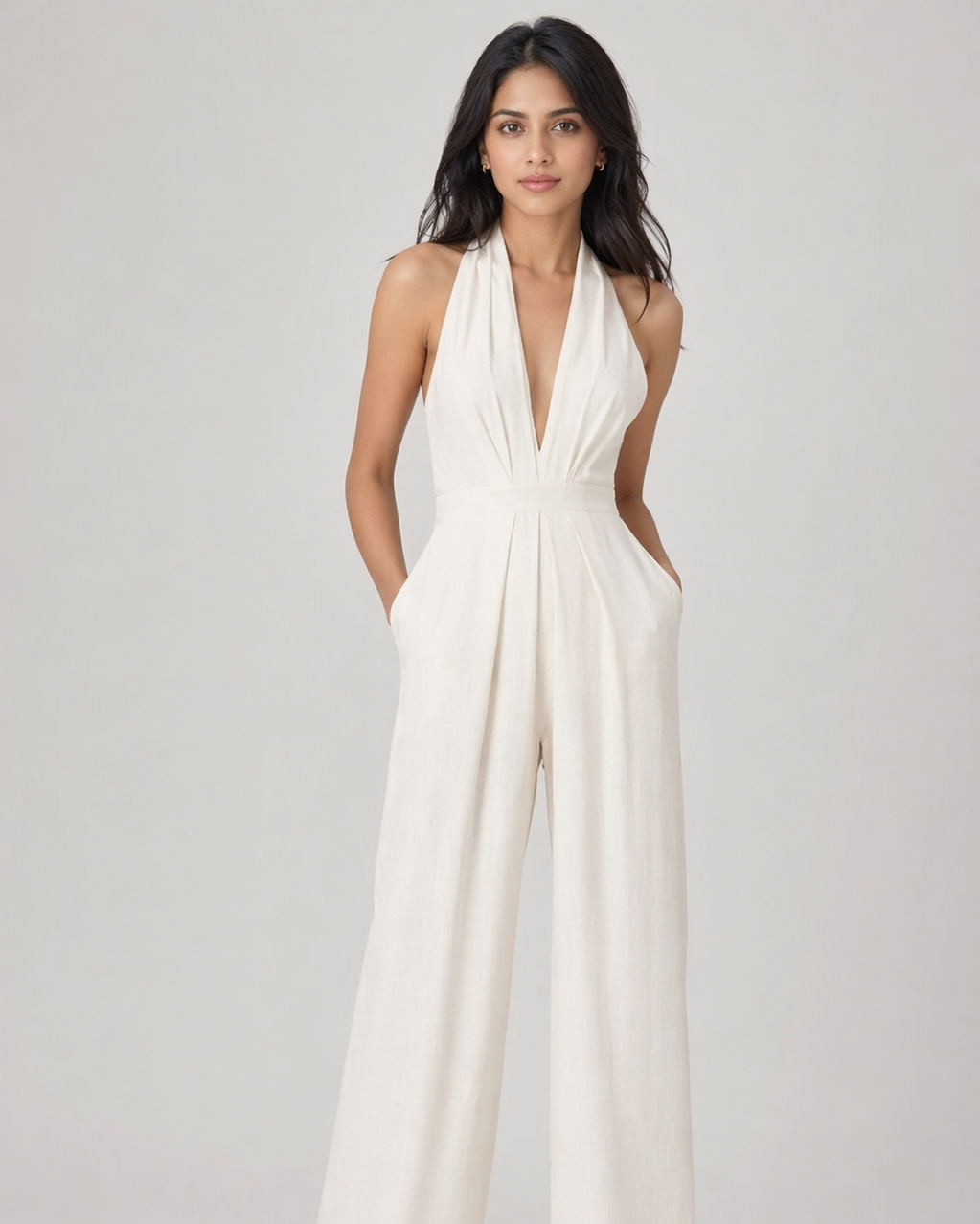 Raven Wide Leg & Backless Halter Jumpsuit Beyond Formals