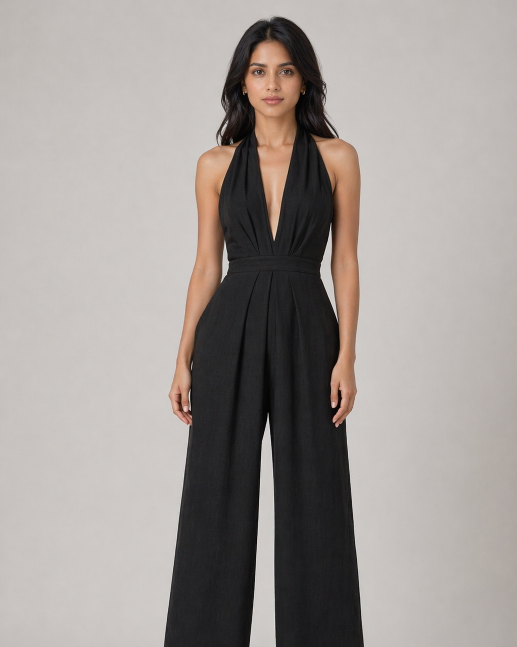 Raven Wide Leg & Backless Halter Jumpsuit Beyond Formals