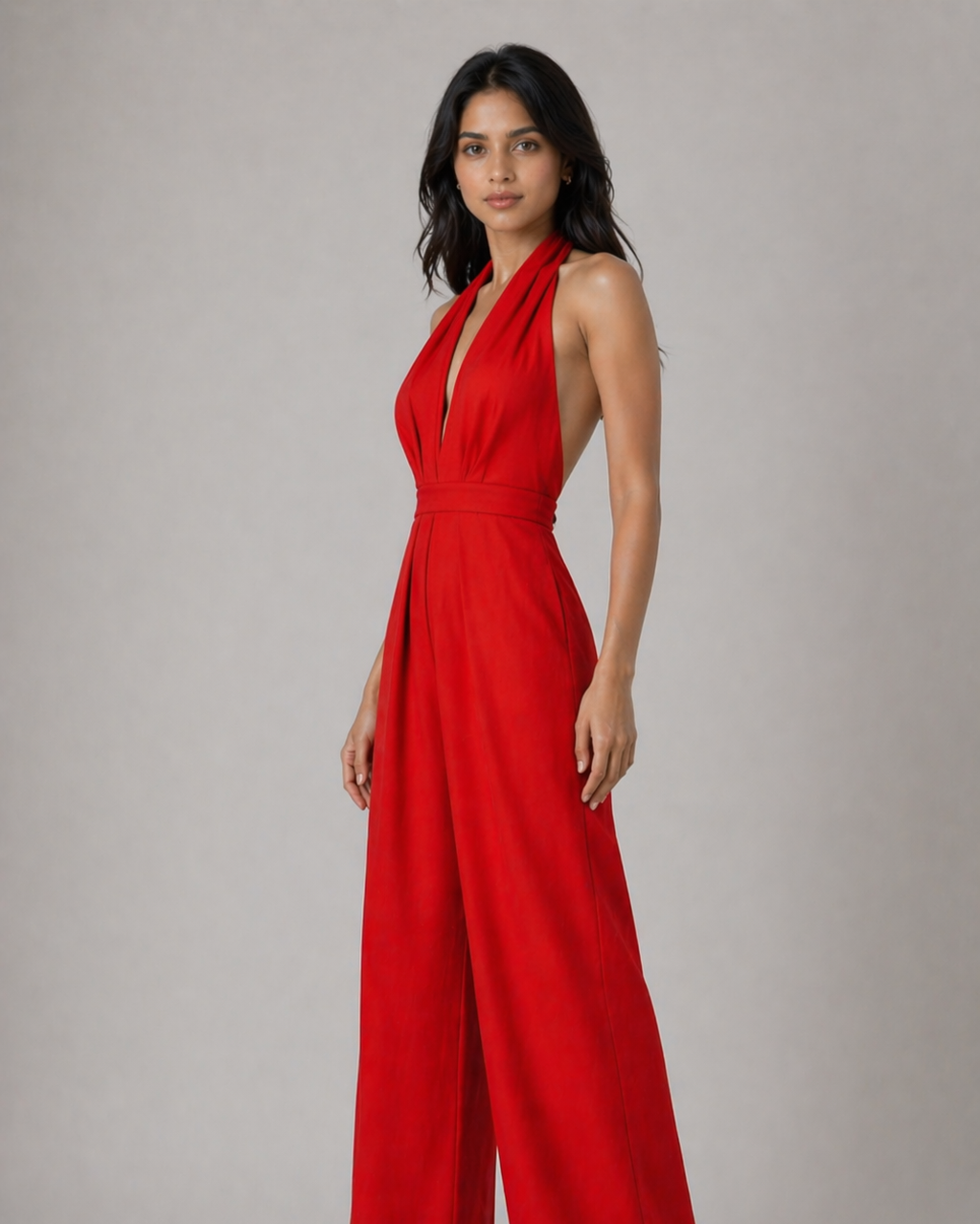 Raven Wide Leg & Backless Halter Jumpsuit Beyond Formals