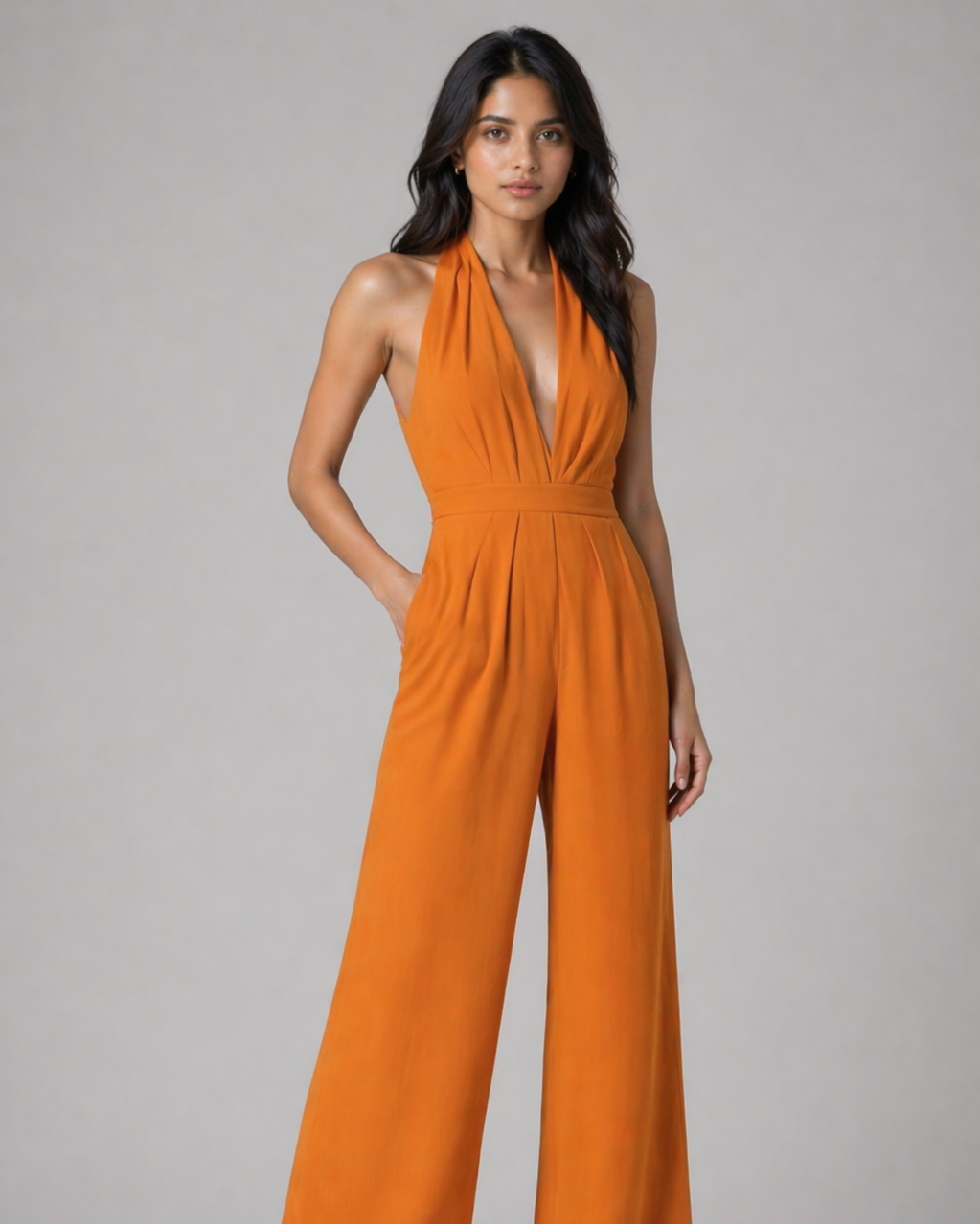 Raven Wide Leg & Backless Halter Jumpsuit Beyond Formals