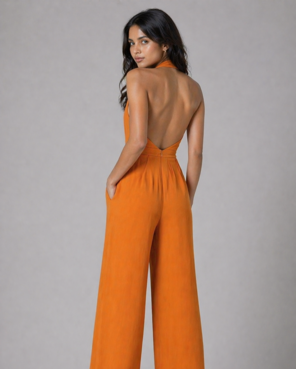 Raven Wide Leg & Backless Halter Jumpsuit Beyond Formals