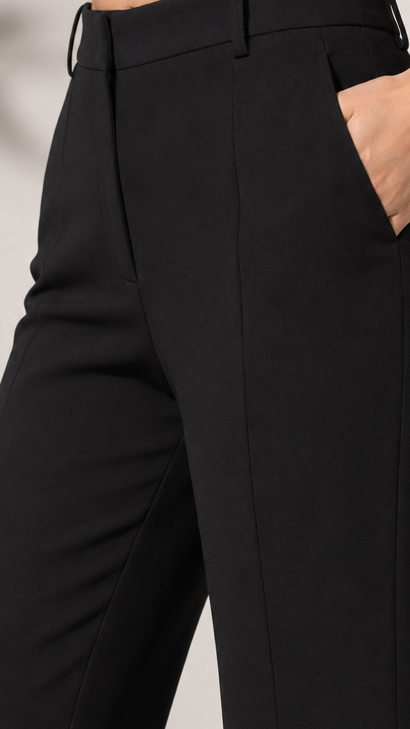 Black High-Rise Flared Trousers Beyond Formals