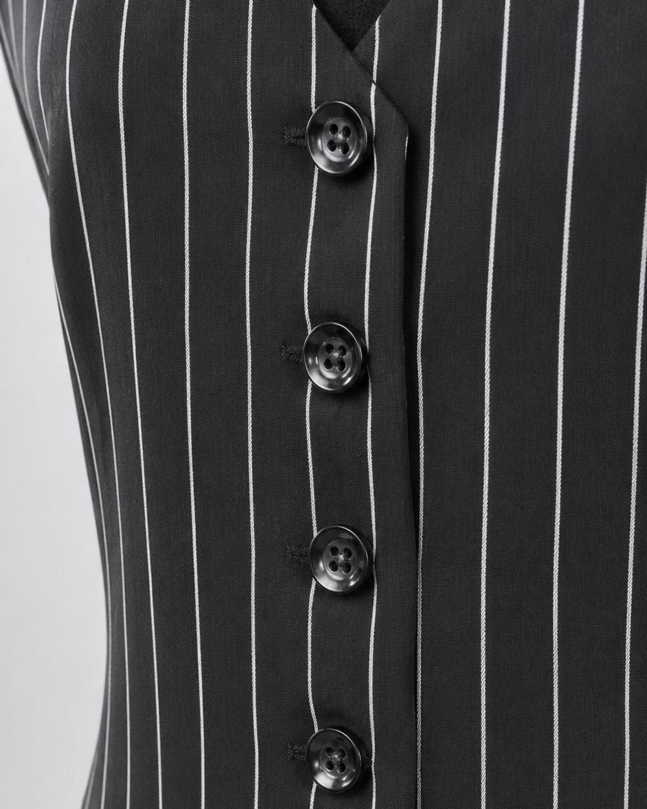 Black Pinstripe Waistcoat & Trouser Set Beyond Formals
