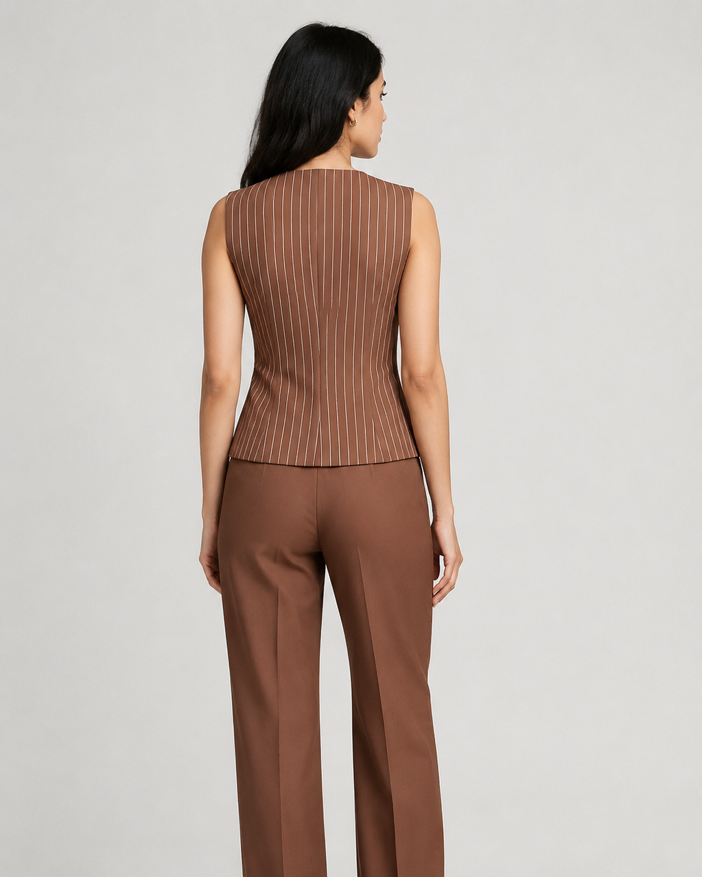 Pinstripe V-neck Single-Breasted Waistcoat Beyond Formals