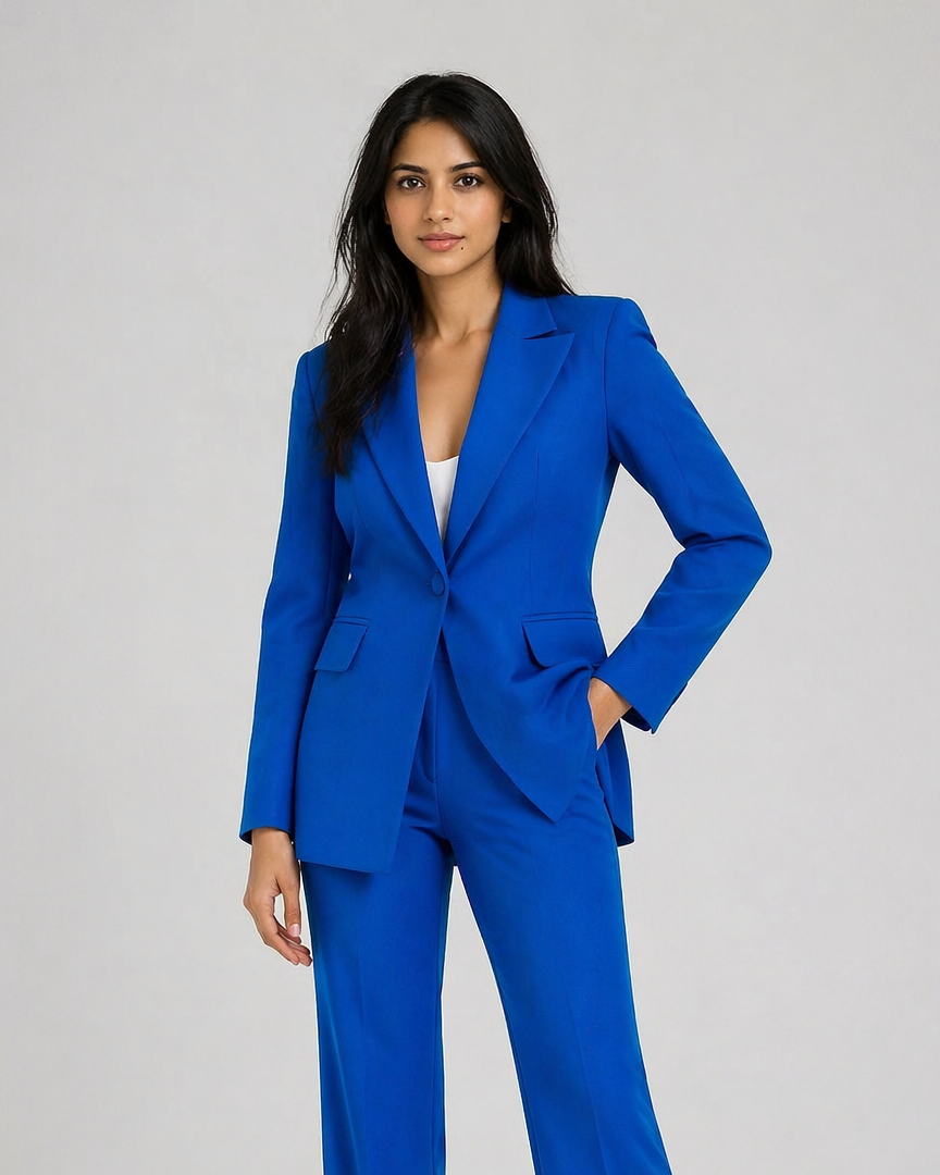 Azure Blue Power Suit Set Beyond Formals