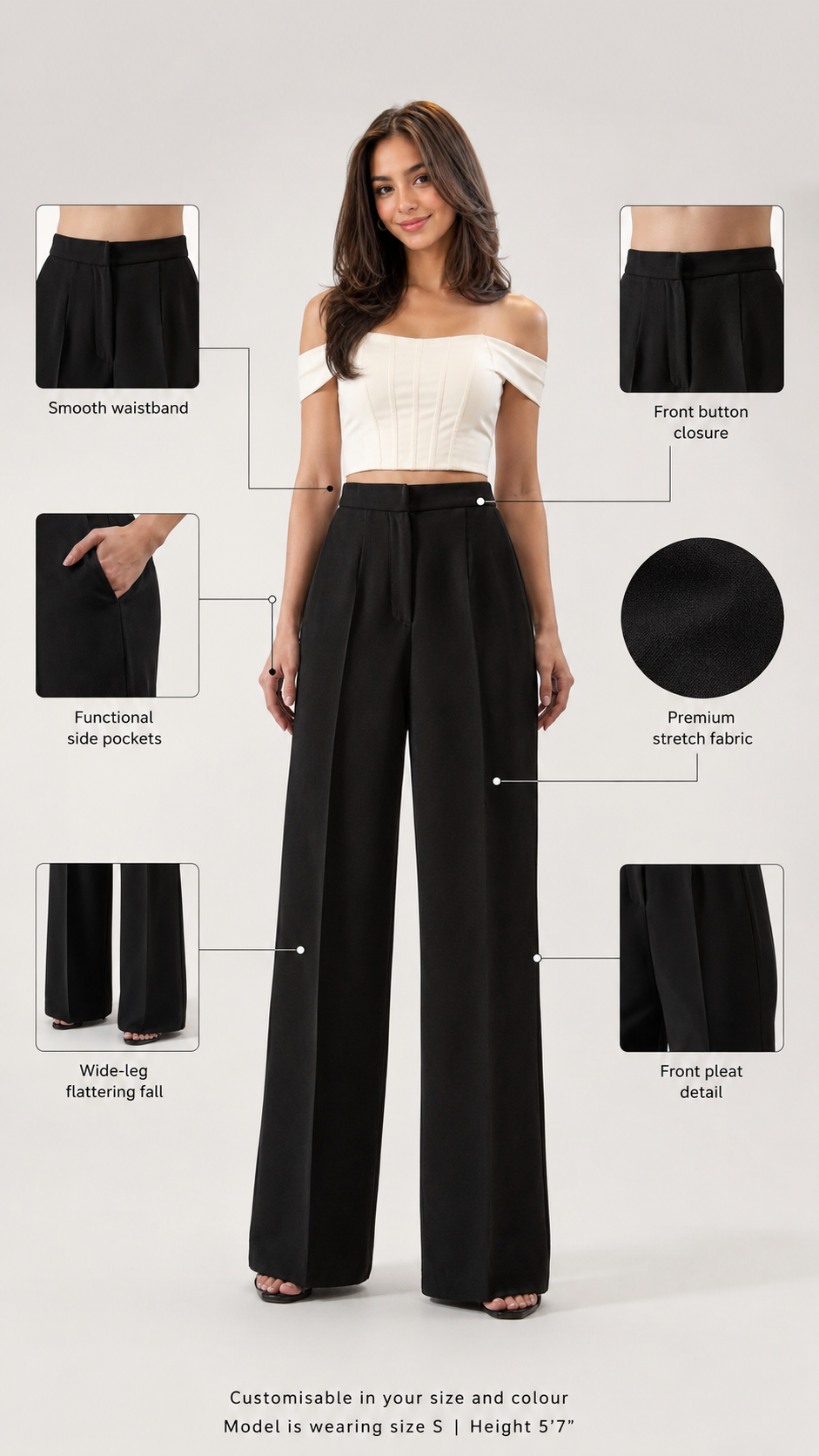 High-Waist Wide-Leg Trousers Beyond Formals