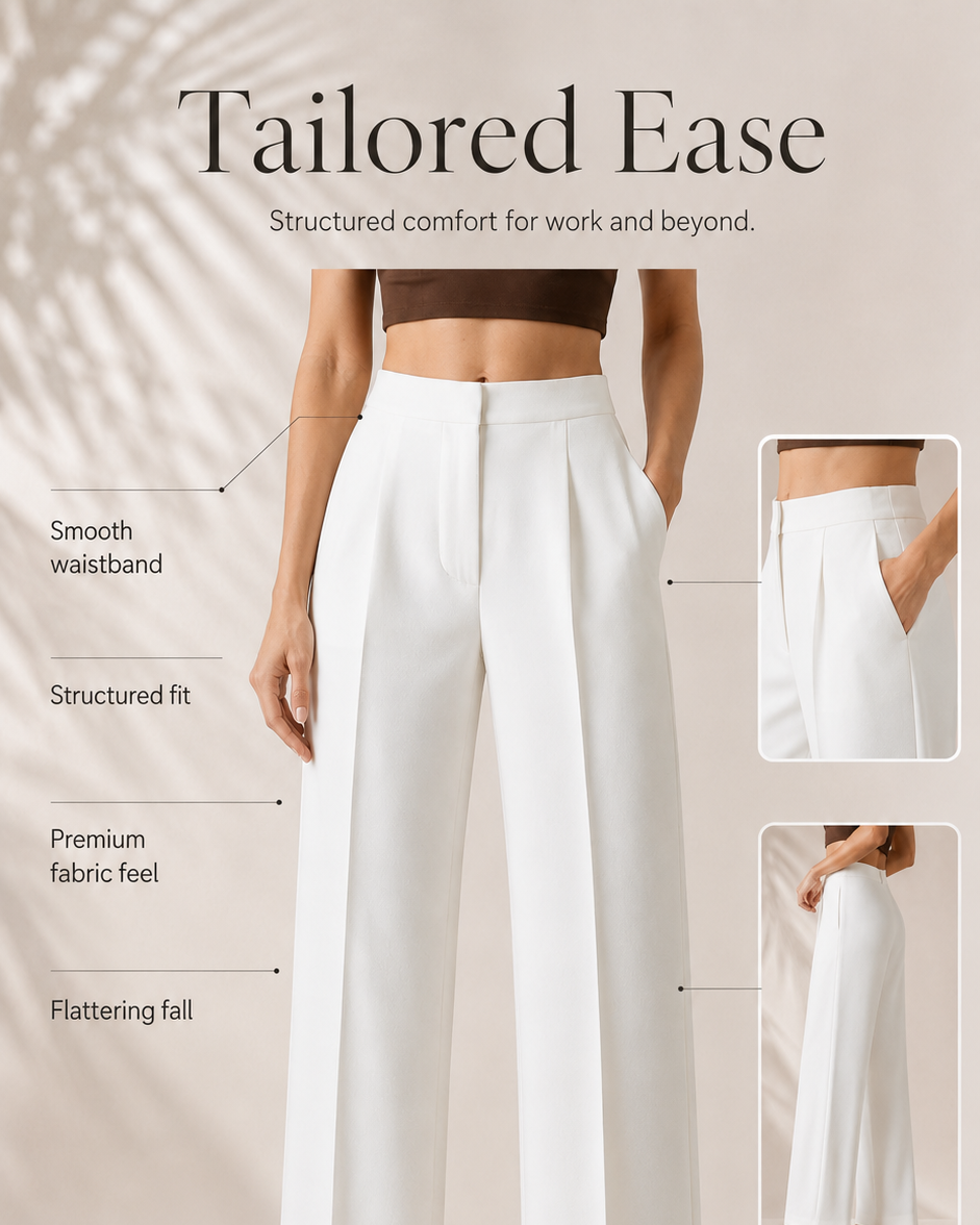 High-Waist Wide-Leg Trousers Beyond Formals