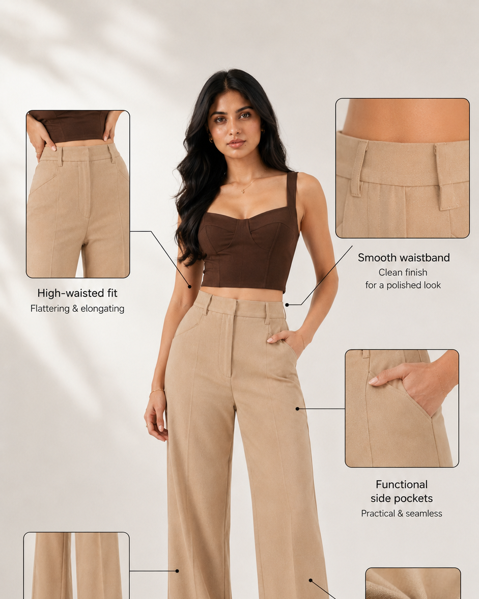 High-Waist Wide-Leg Trousers Beyond Formals