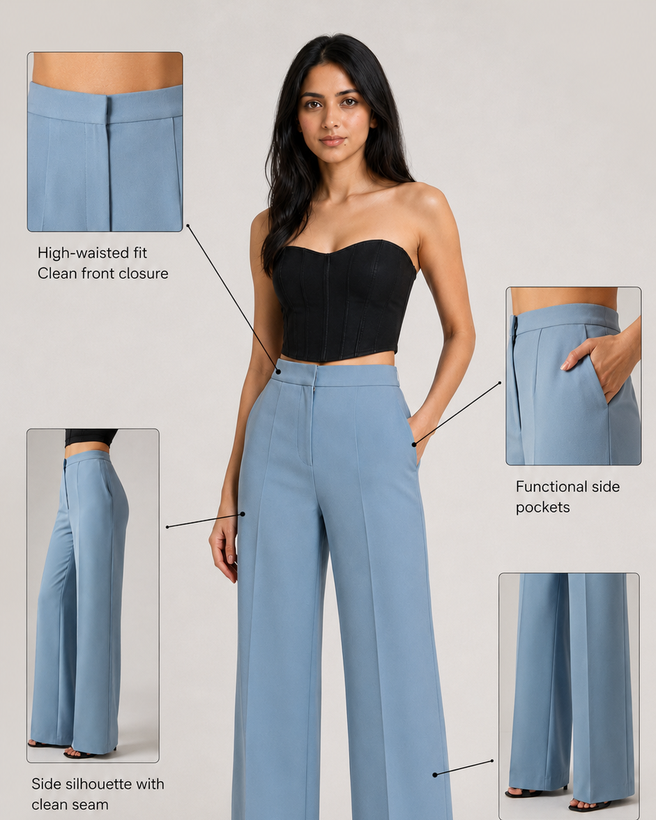 High-Waist Wide-Leg Trousers Beyond Formals