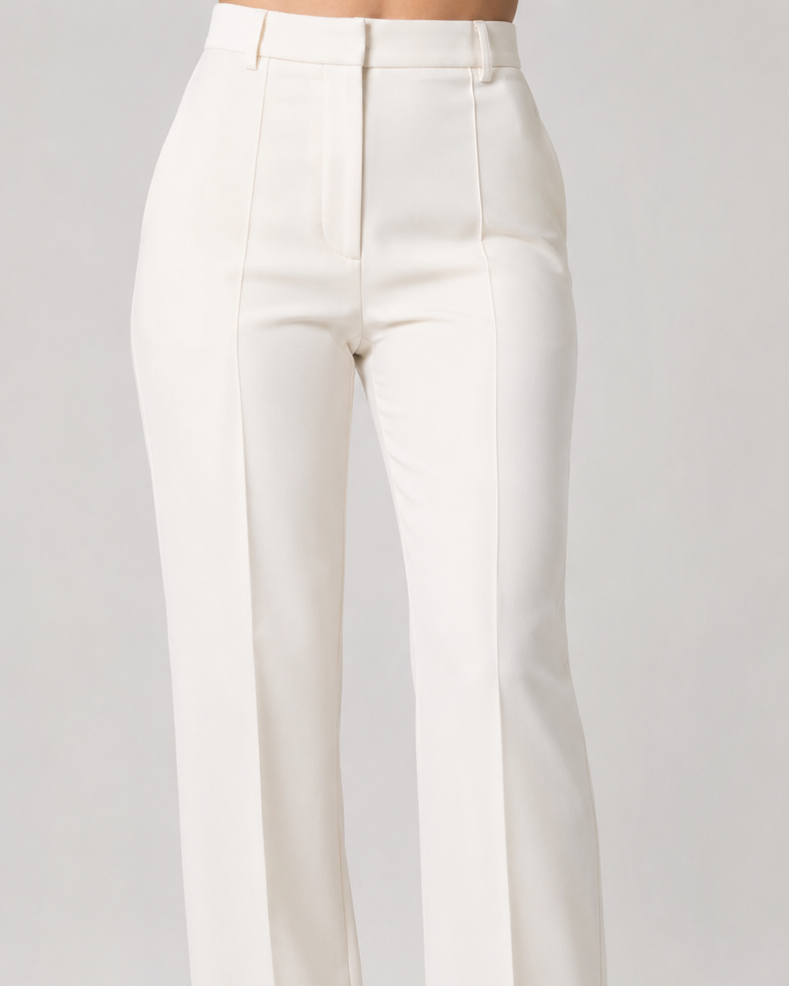 White pants on a white background