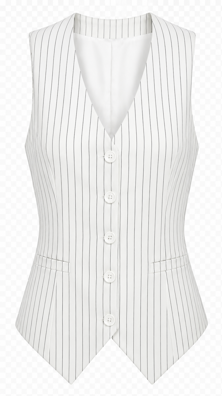 Pinstripe V-Neck Single-Breasted Waistcoat Beyond Formals