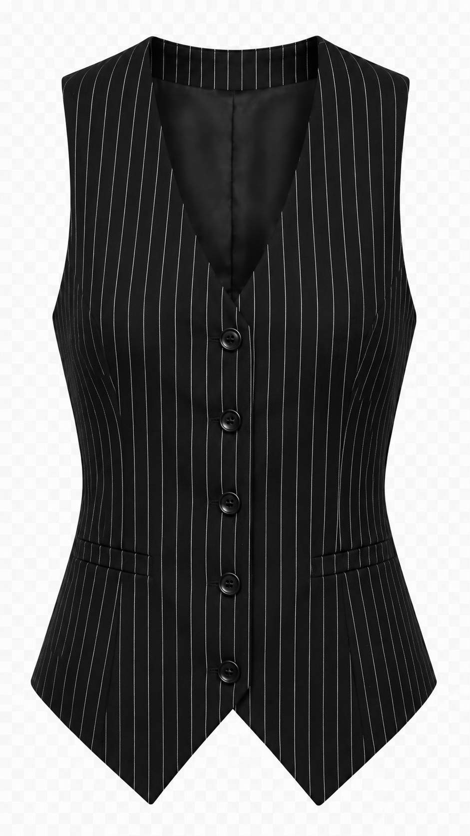 Pinstripe V-Neck Single-Breasted Waistcoat Beyond Formals