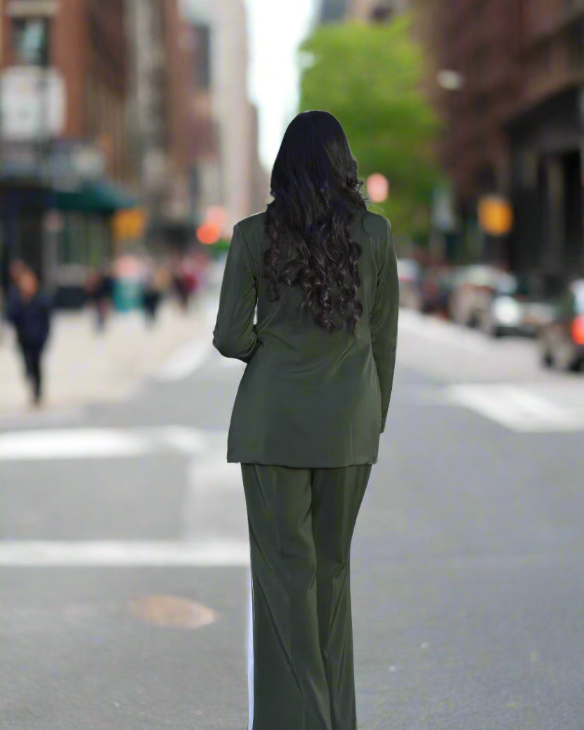 green suit set for women
