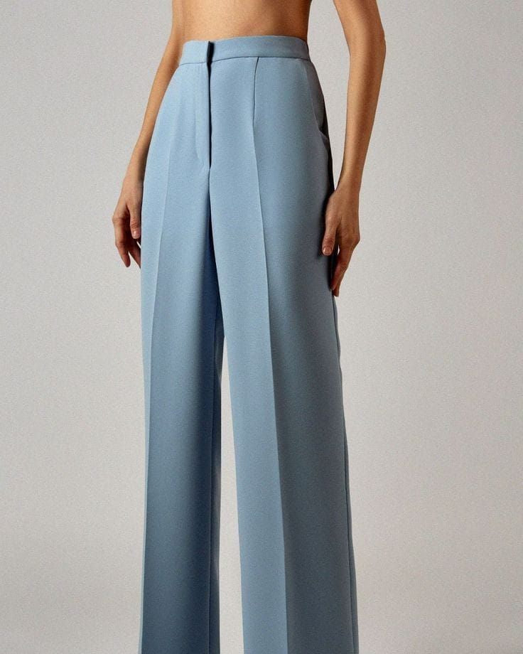 blue high waist pants for women