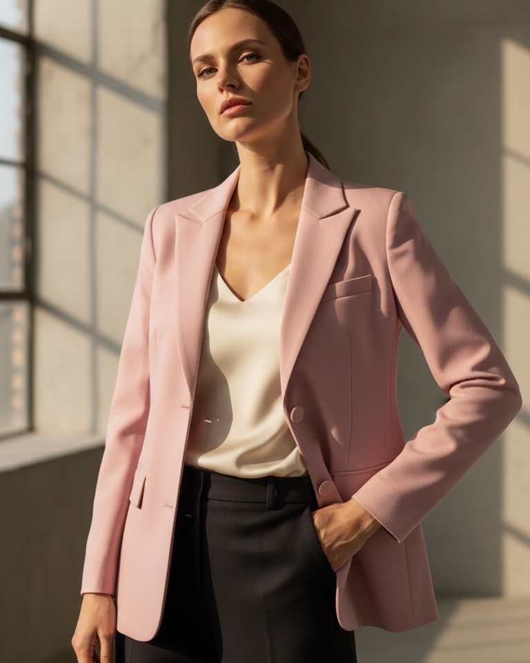Nude Pink Structured Blazer Beyond Formals