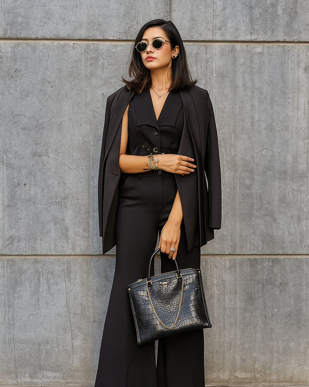 Black Scuba Power Suit Set - Beyond Formals