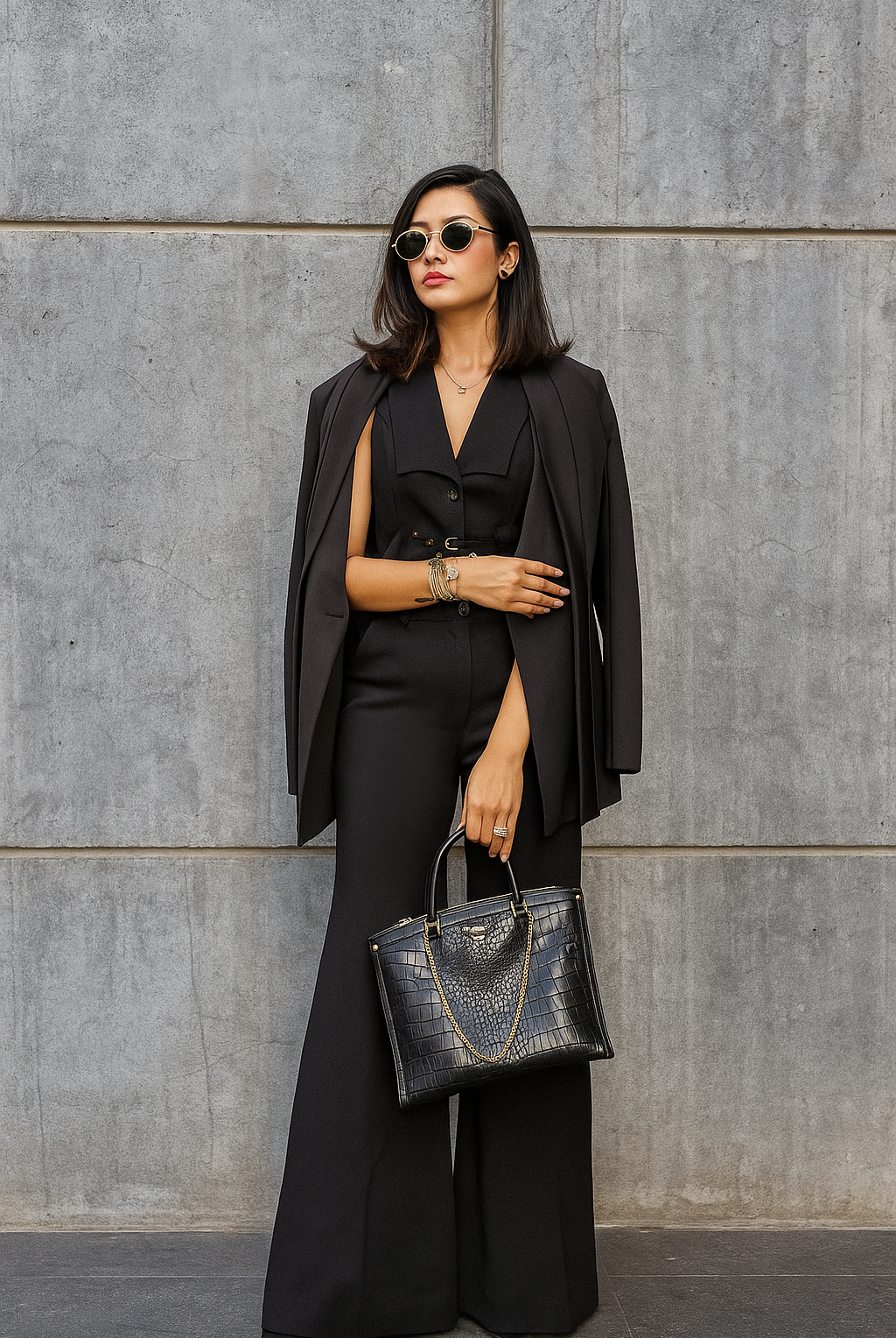 Black Scuba Power Suit Set - Beyond Formals