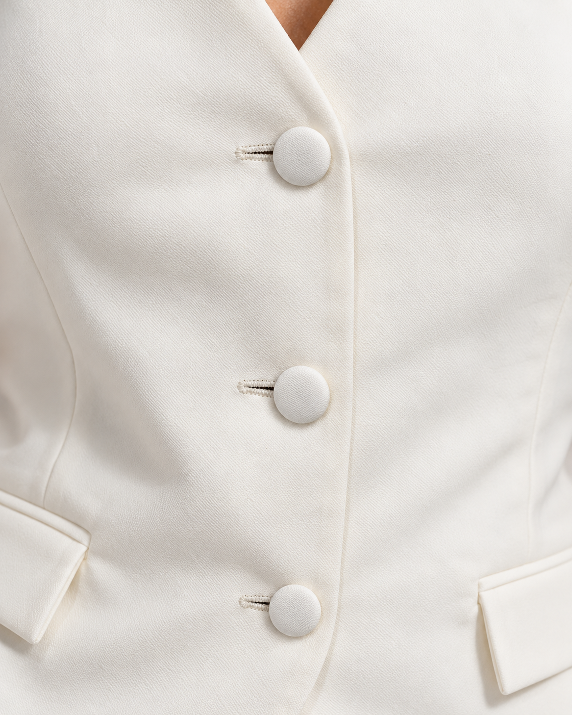 Off-White Longline Deep-V Waistcoat for Women, detail