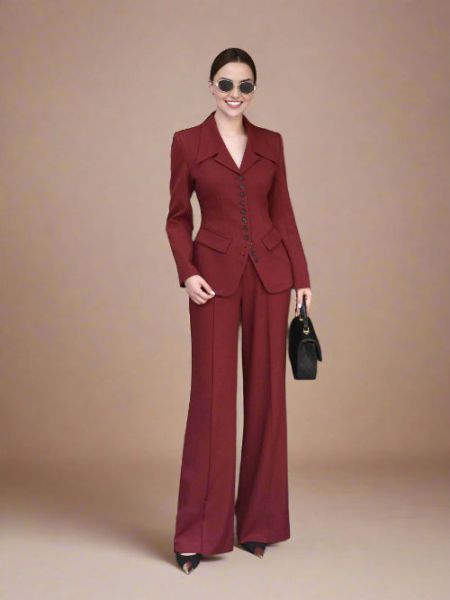 maroon coord set for women