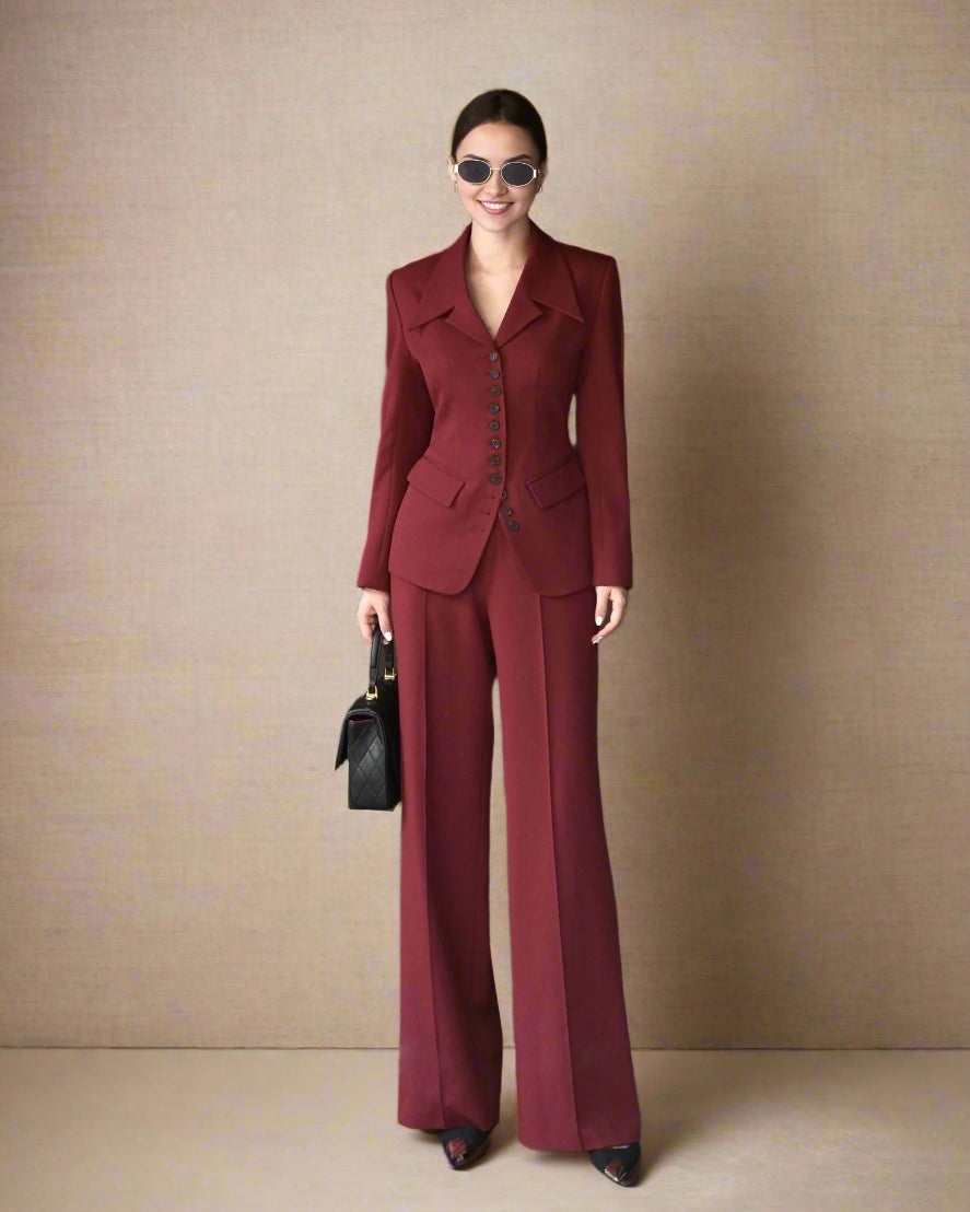 maroon coordset for women