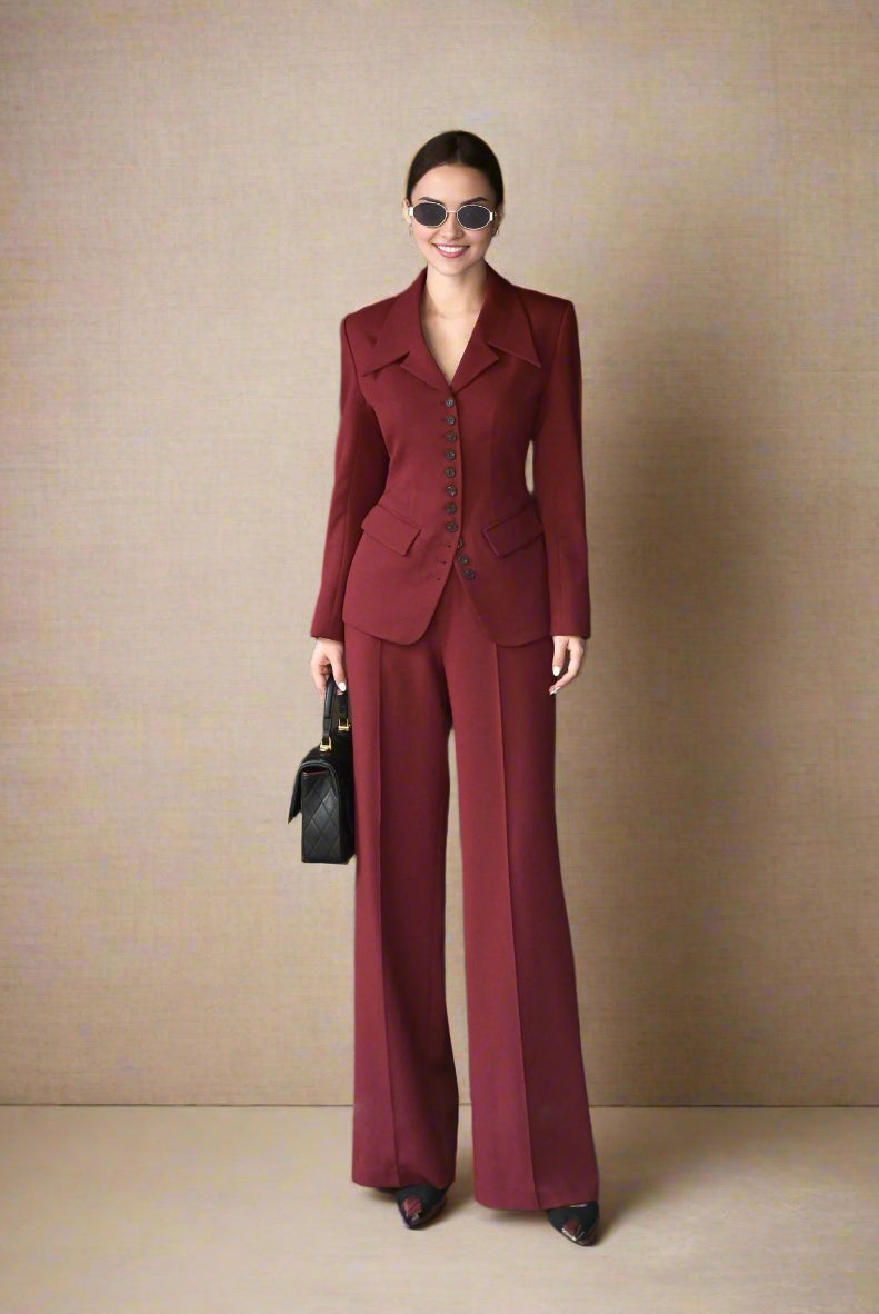 maroon coordset for women