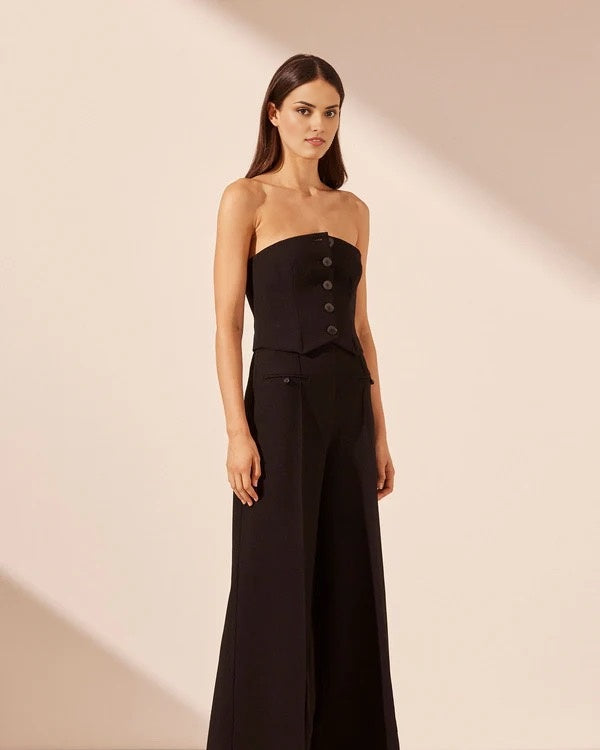 Women's dark brown cropped bustier for semi-formal occasions.
