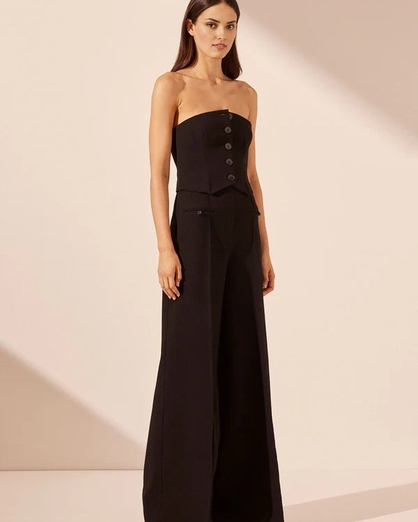 Women's dark brown cropped bustier for semi-formal occasions.