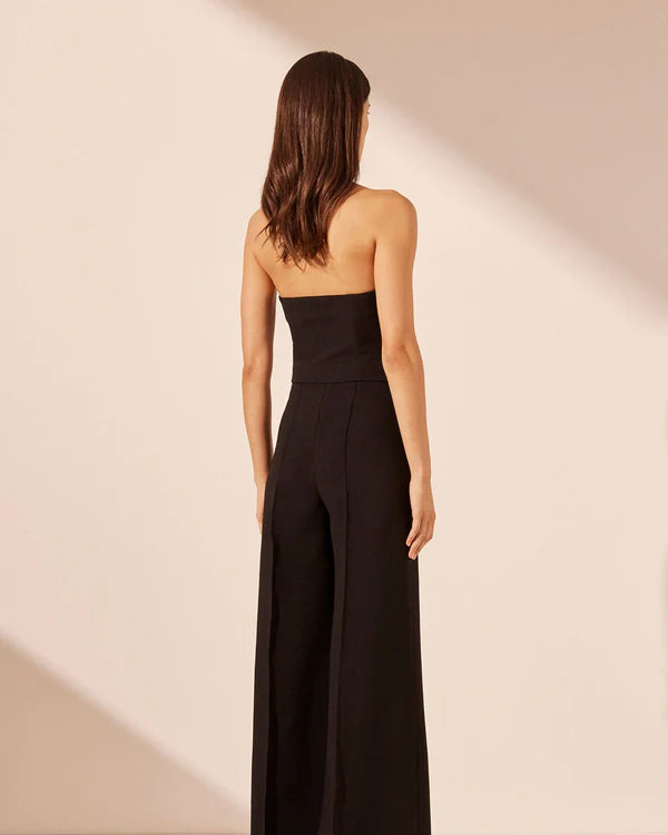 Women's dark brown cropped bustier for semi-formal occasions.