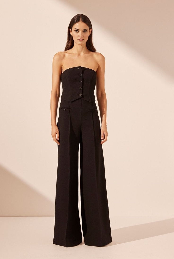Women's dark brown cropped bustier  for semi-formal occasions.