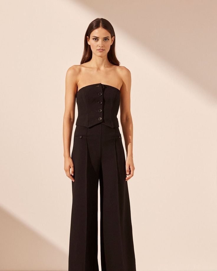 Women's dark brown cropped bustier for semi-formal occasions.
