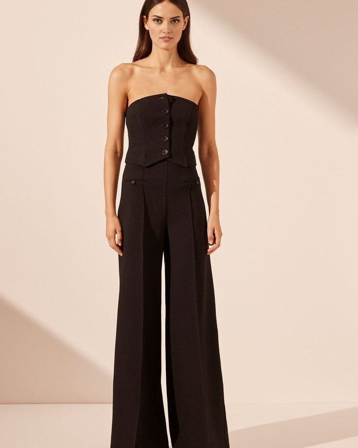 Women's dark brown cropped bustier for semi-formal occasions.