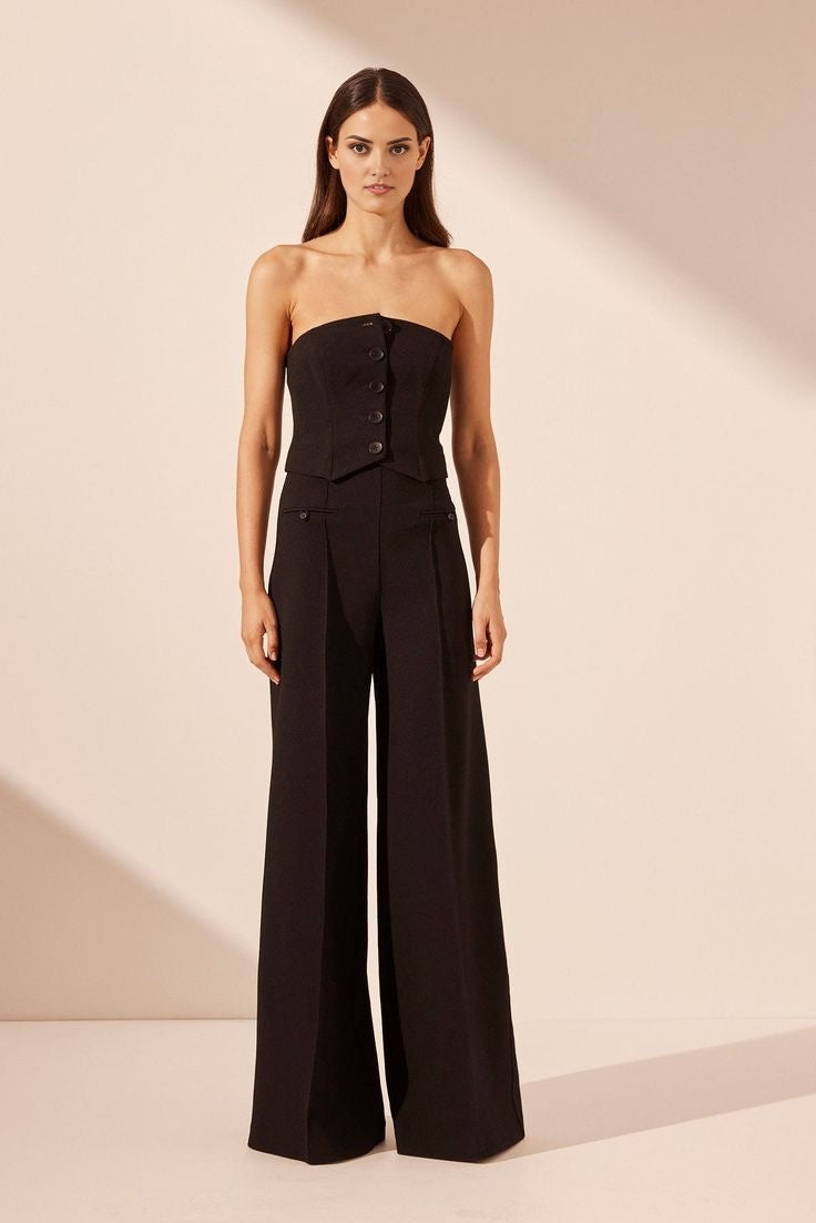 Women's dark brown cropped bustier  for semi-formal occasions.