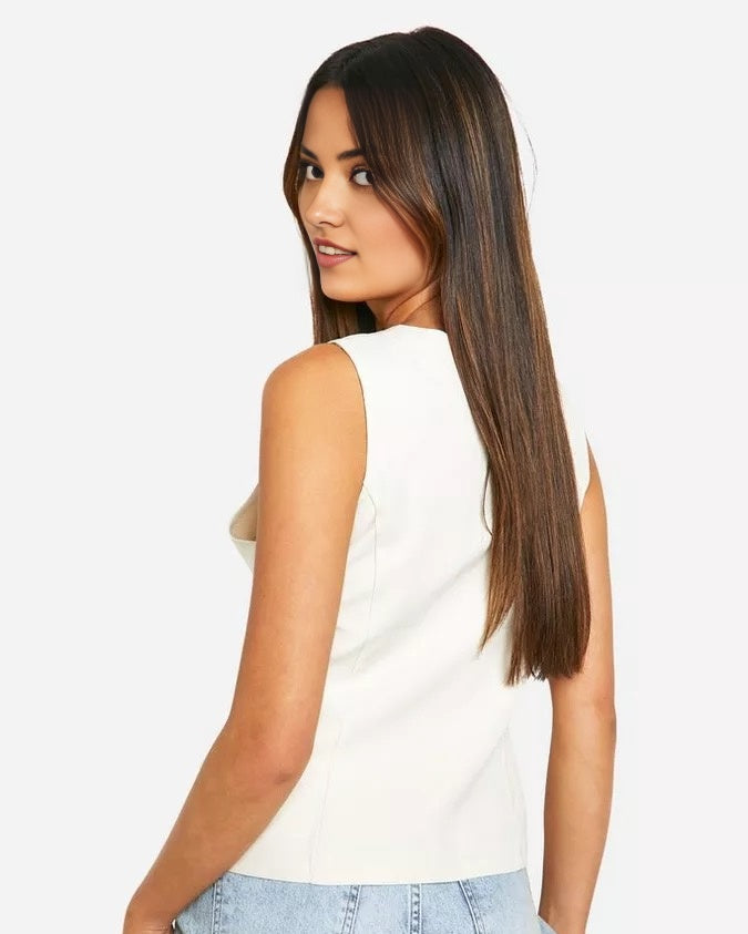 off-white trendy waist coat for female