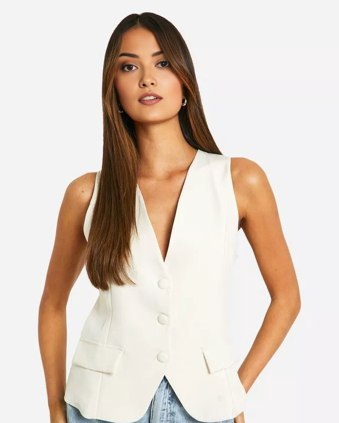 off white blazer waist coat for women