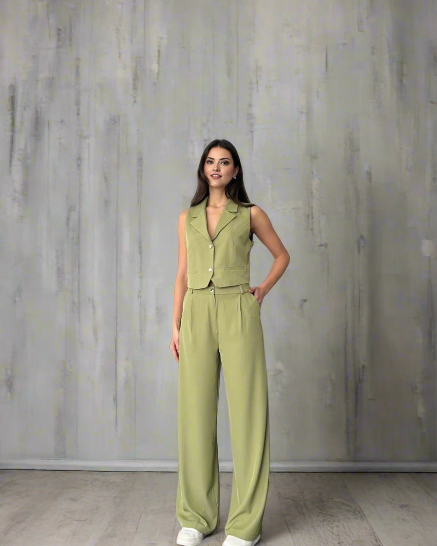 olive classy coord set for women