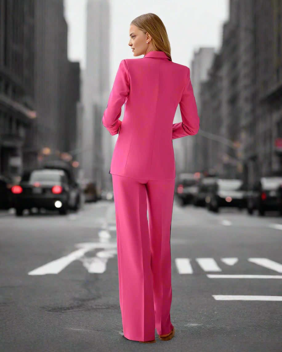 pink blazer suit set for women