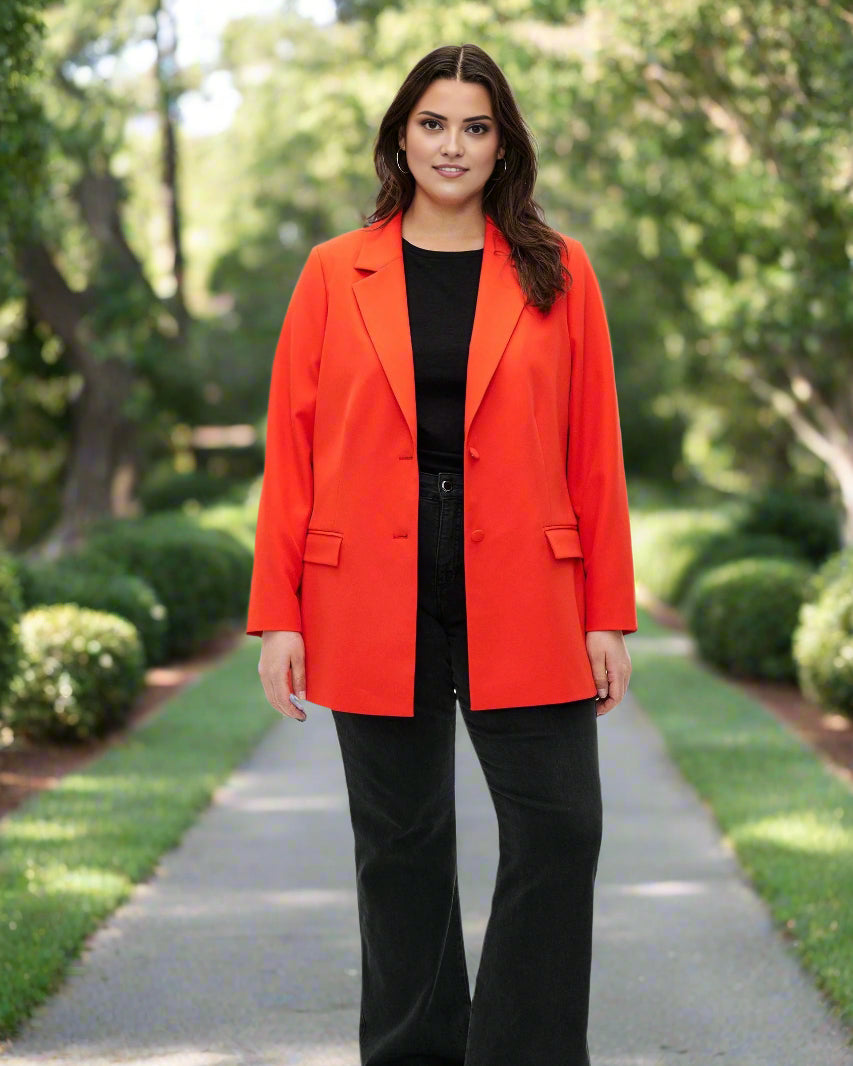 Tangerine Orange Edge Blazer - Beyond Formals