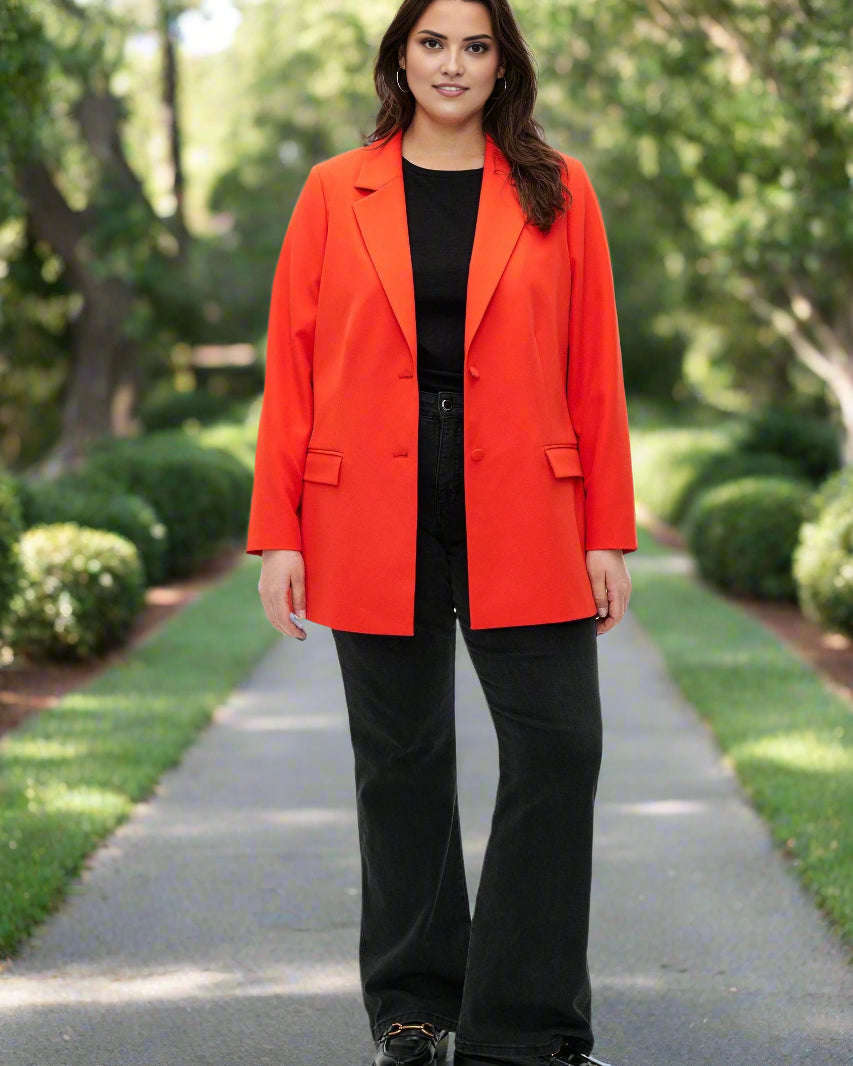 Tangerine Orange Edge Blazer - Beyond Formals