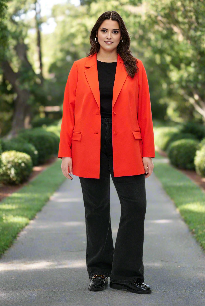 Tangerine Orange Edge Blazer - Beyond Formals