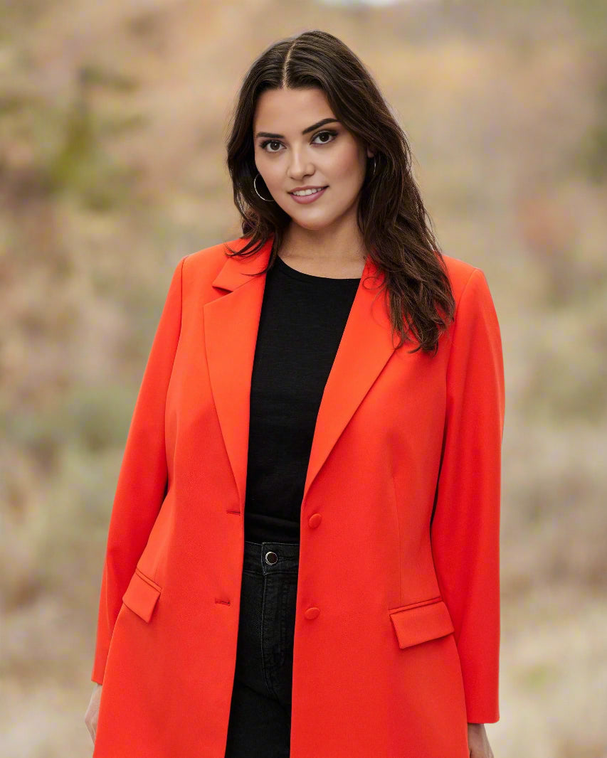 Tangerine Orange Edge Blazer - Beyond Formals