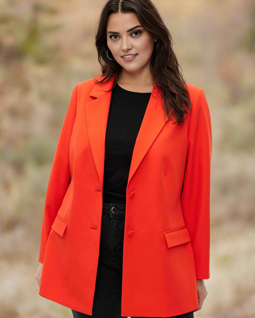 Tangerine Orange Edge Blazer - Beyond Formals