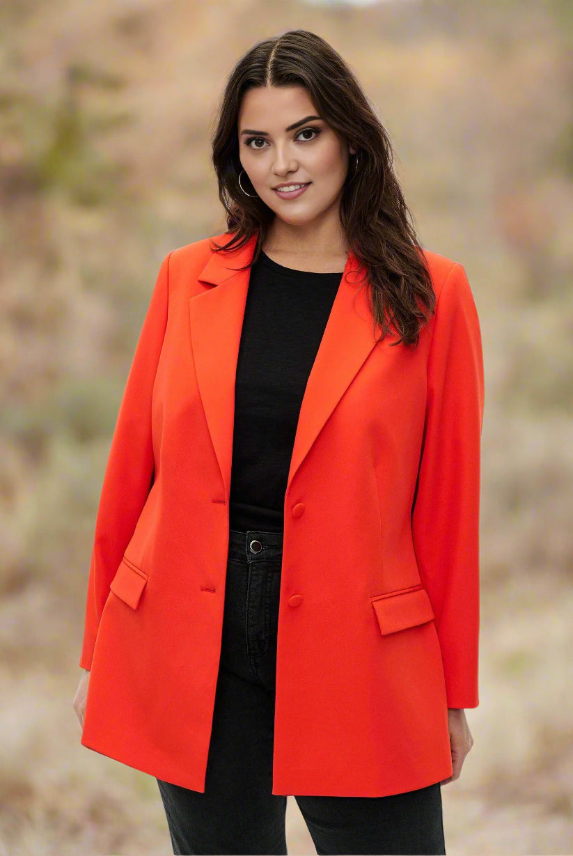 Tangerine Orange Edge Blazer - Beyond Formals