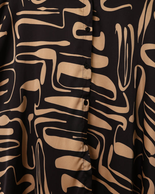 satin printed shirt for women