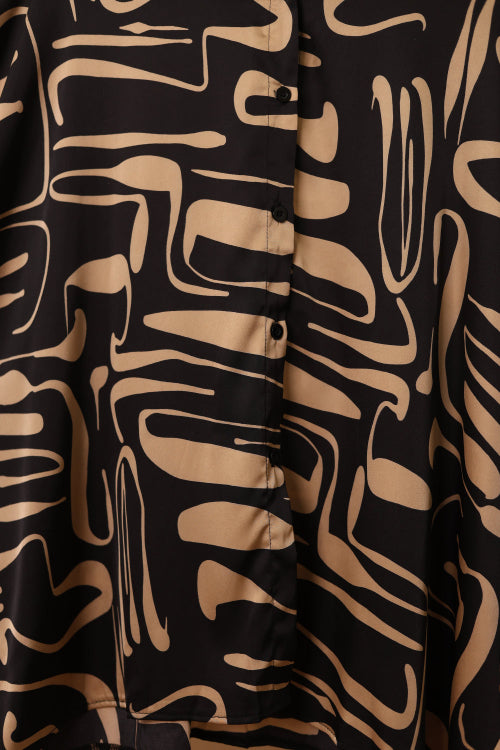 satin printed shirt for women